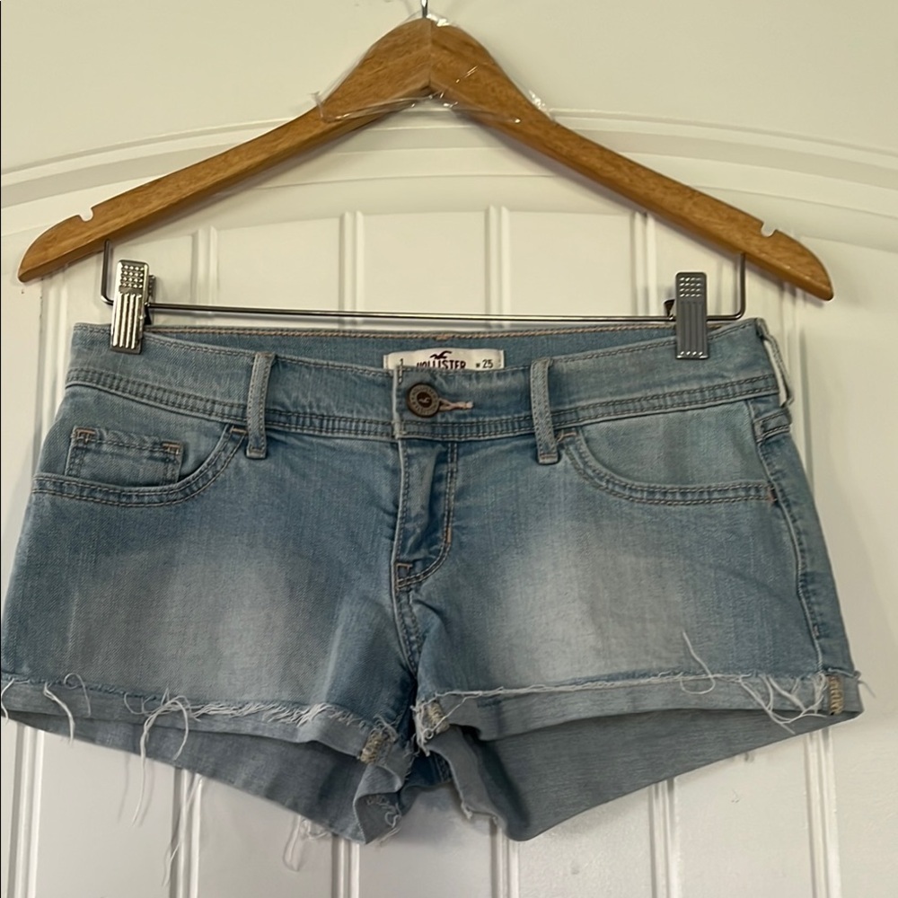 Hollister Blue Jean Shorts Distressed Size 1